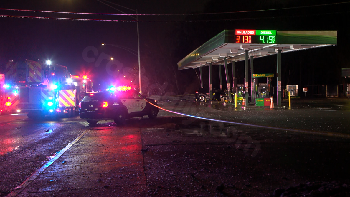 One person killed in W. Ridge Road gas station crash