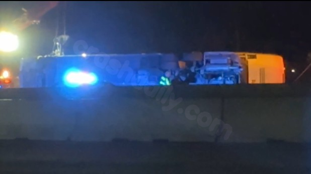 2 injured passengers airlifted to hospitals after bus flips in I-95 crash near St. Pauls