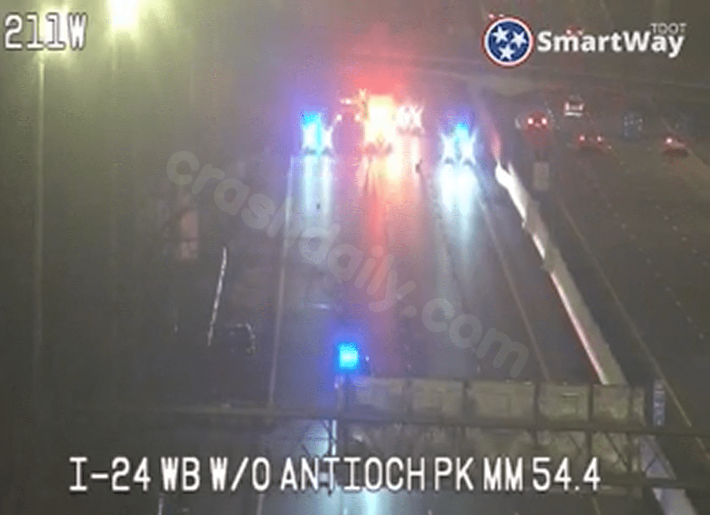 2 dead, I-24W blocked following crash near Antioch Pike