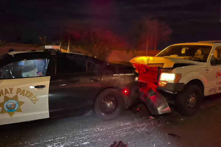 Driver watching YouTube crashes into CHP car in San Mateo: authorities