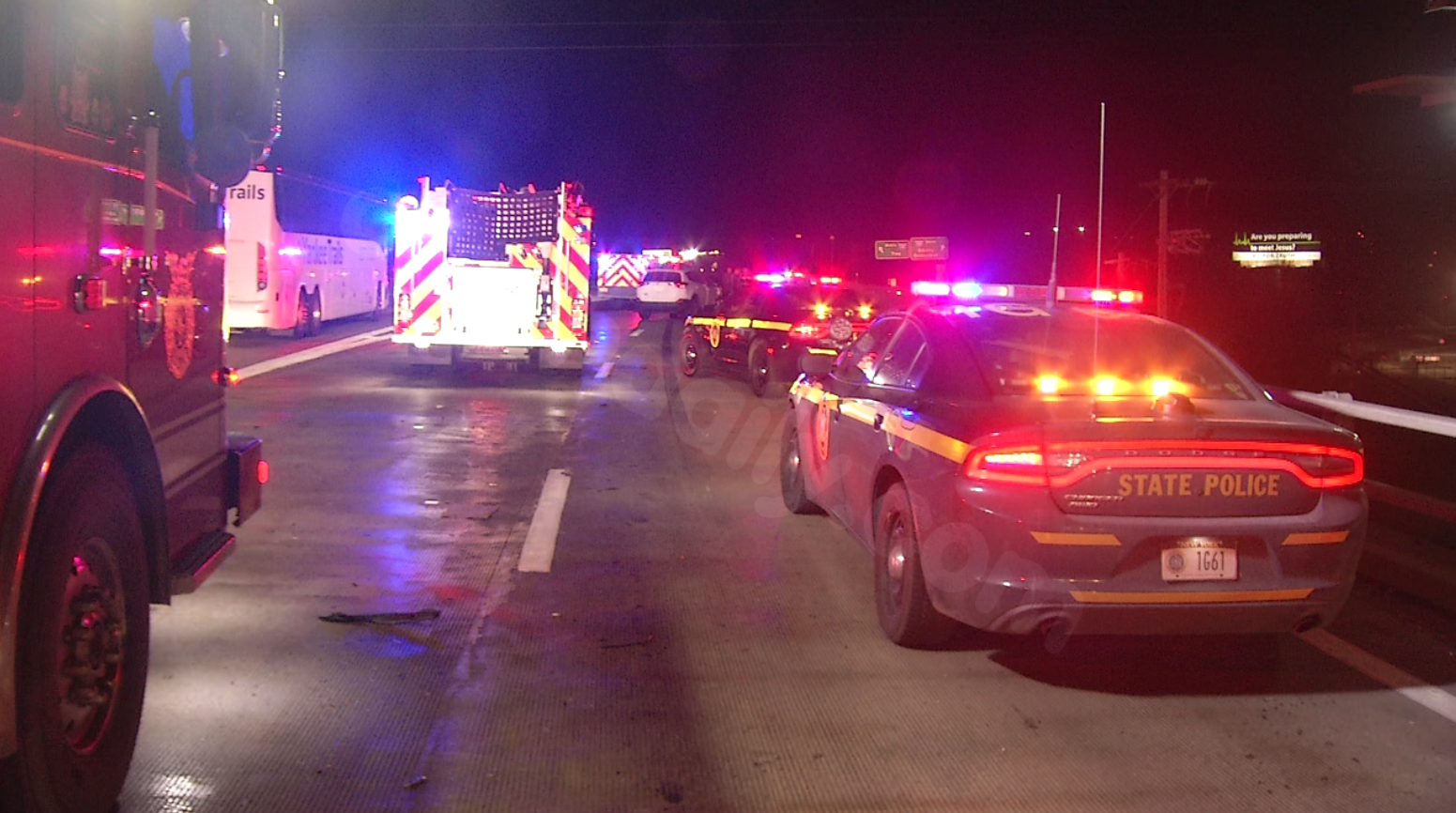 Four-car crash on I-90 east injures one person