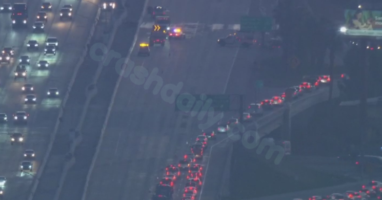All lanes of eastbound 22 Freeway briefly closed in Garden Grove after fiery crash