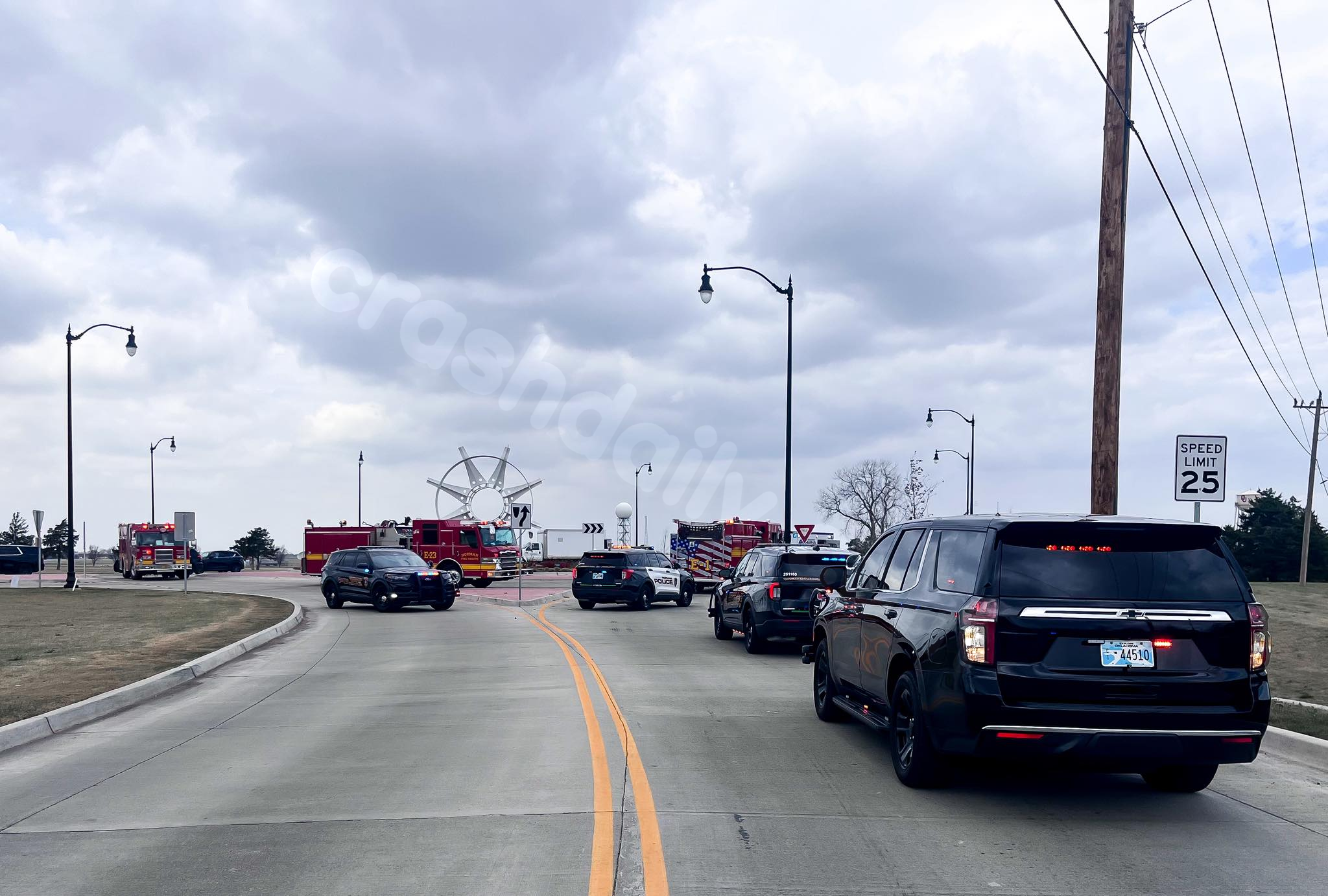 Norman roads reopened after motorcycle crash at roundabout