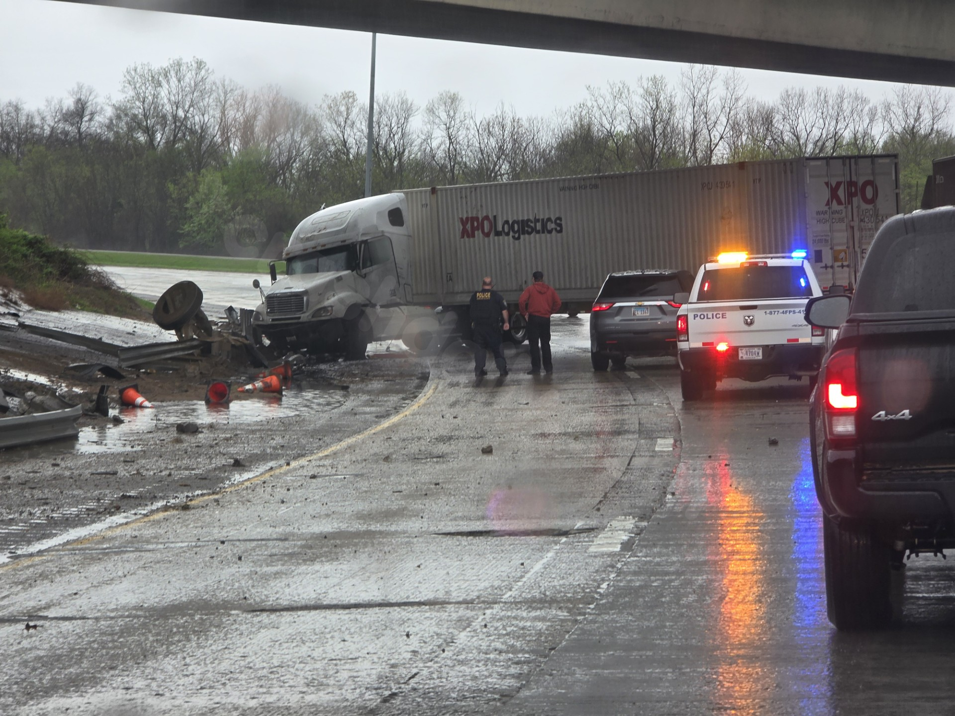 Traffic snarled on I-40 by crash involving 18-wheeler