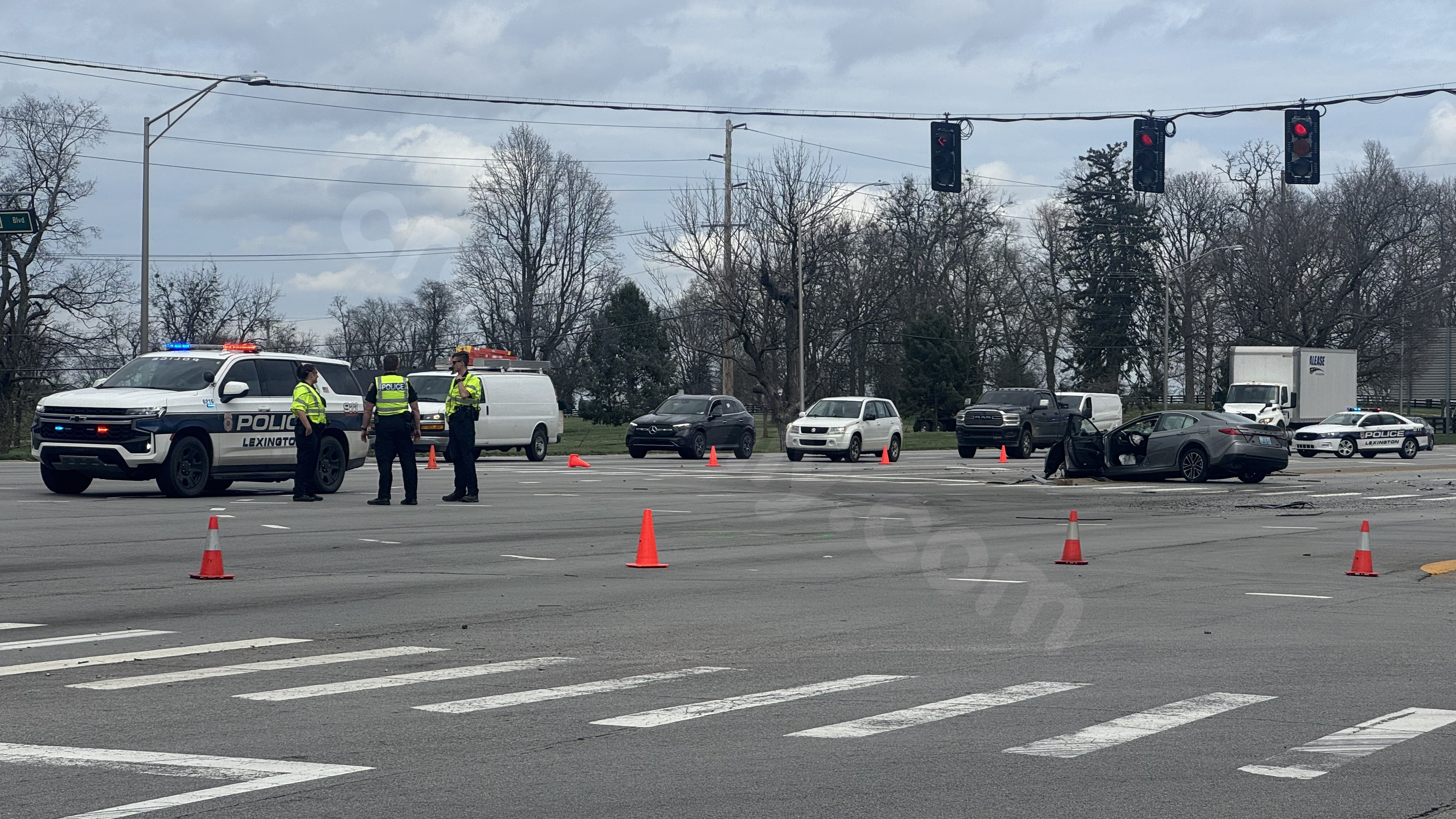 Crash near Lexington airport shuts down busy intersection
