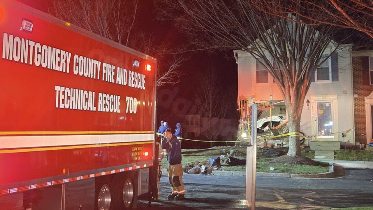 Vehicle crashes into living room of Germantown home