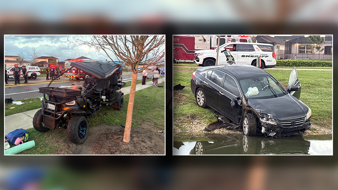 8 people ejected, seriously injured after golf cart hit by vehicle in Wesley Chapel: FHP