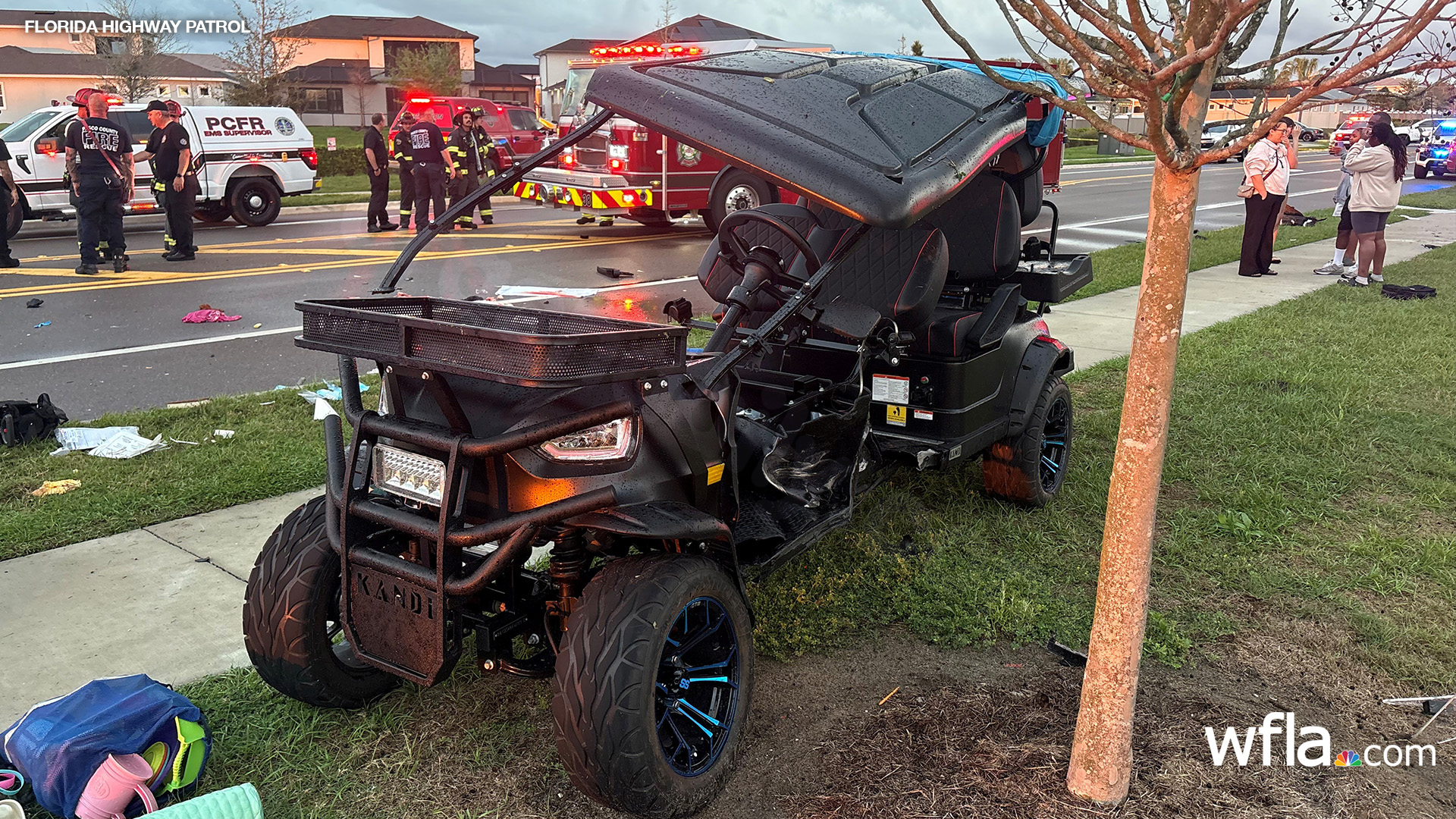 Wesley Chapel family of 7, plus neighbor, hospitalized in golf cart crash: Florida Highway Patrol