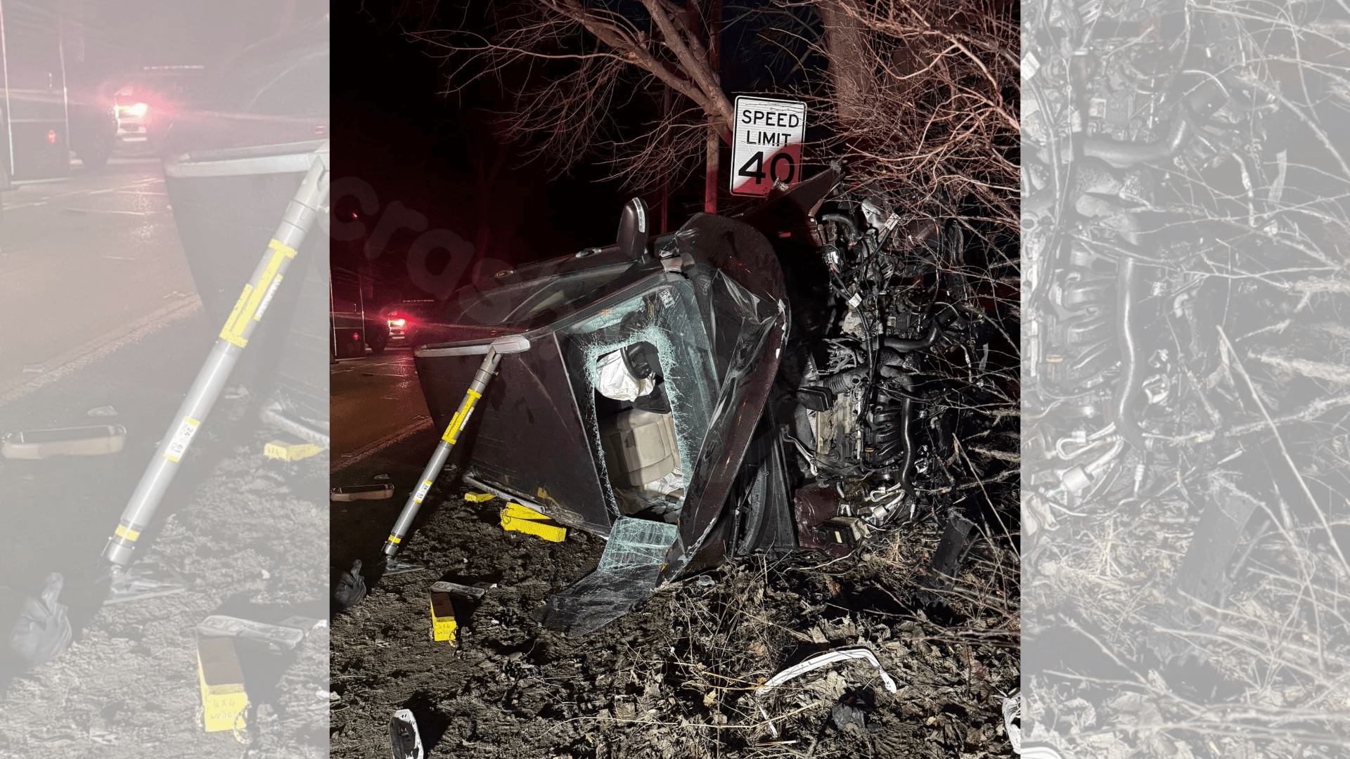 PHOTOS: Crawford Co. Rollover crash leaves car heavily damaged, driver transported