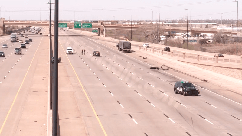Crash involving motorcycle closes westbound I-40 at Western Avenue