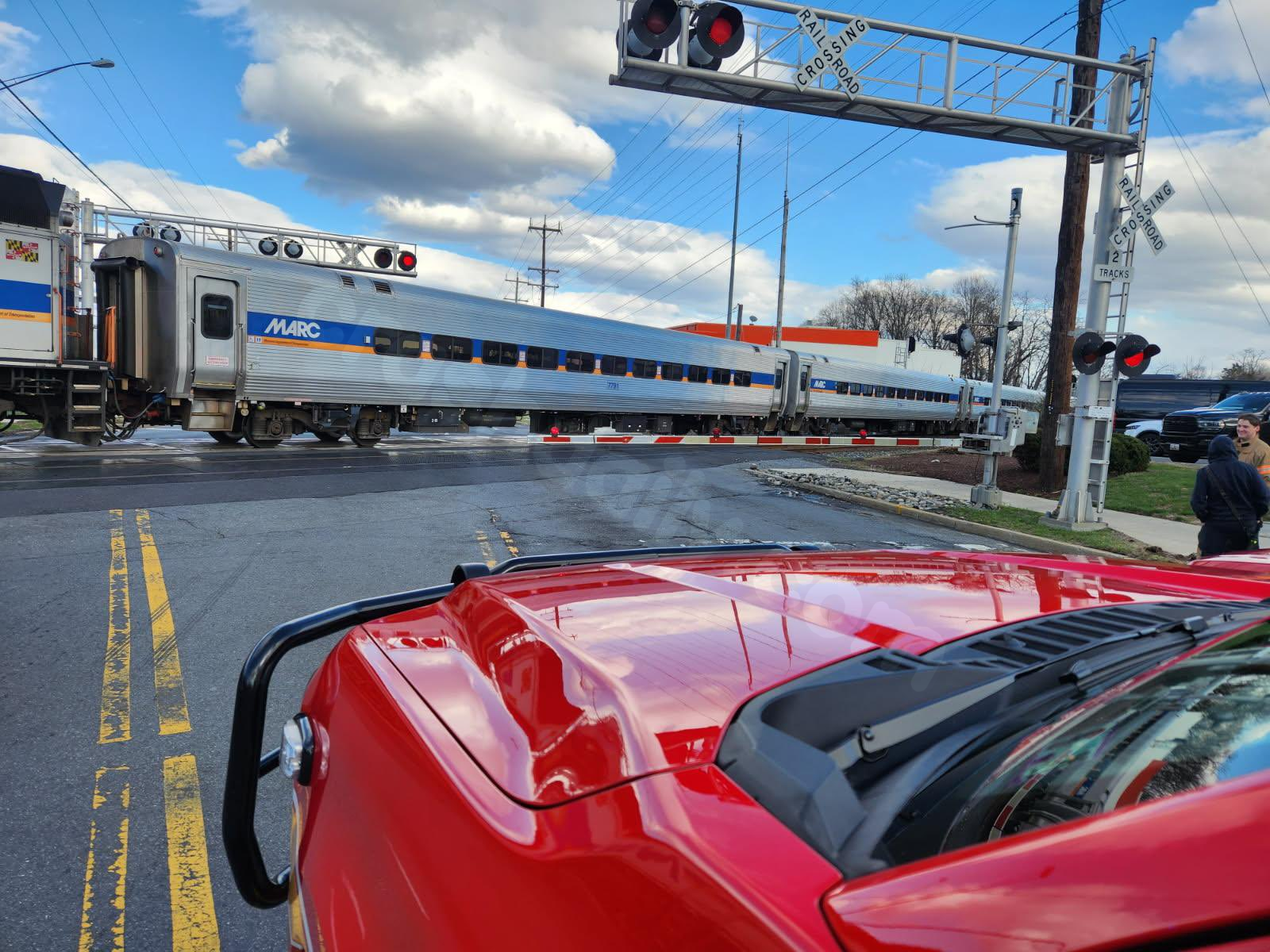Train, car crash into each other in Rockville