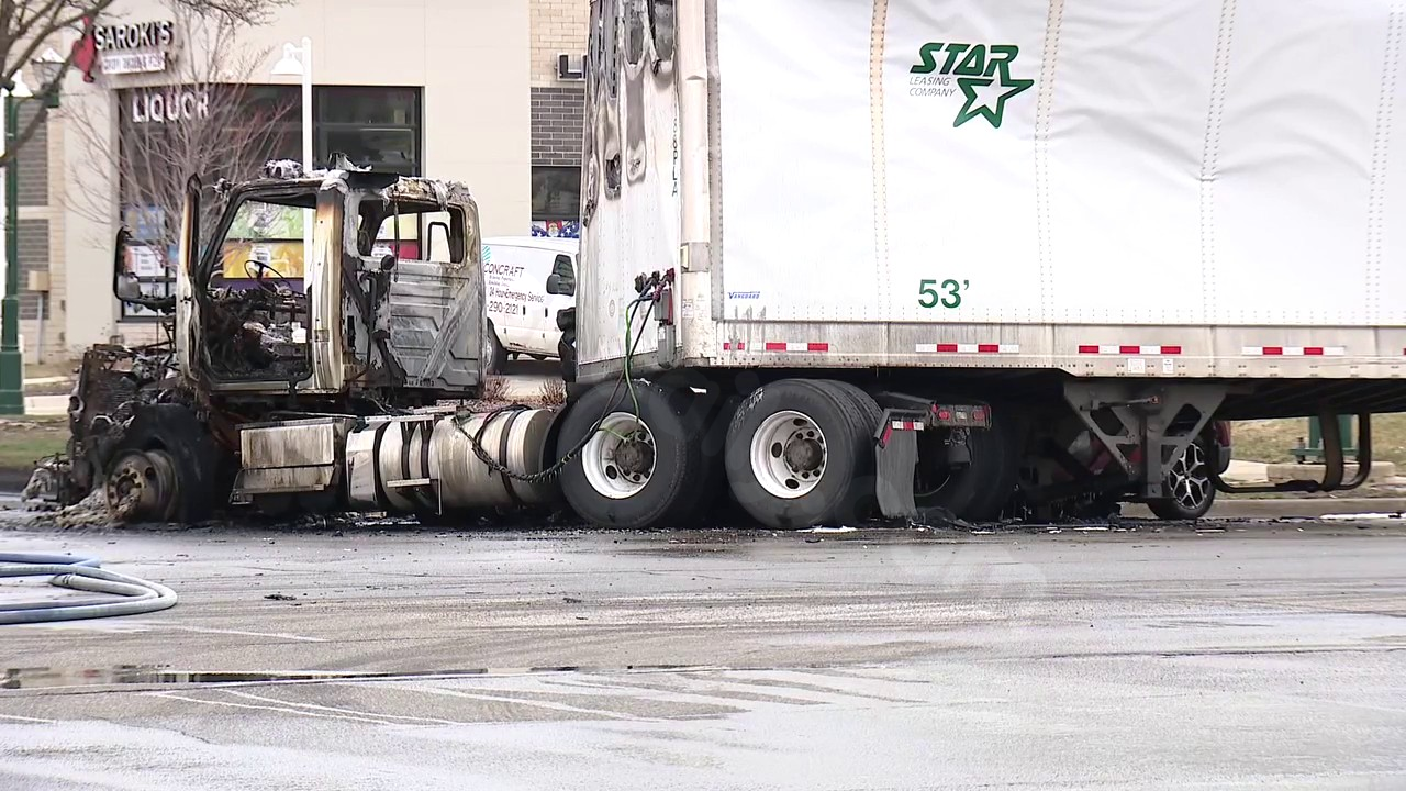 9 hospitalized after fiery crash in Canton Township involving semi-truck