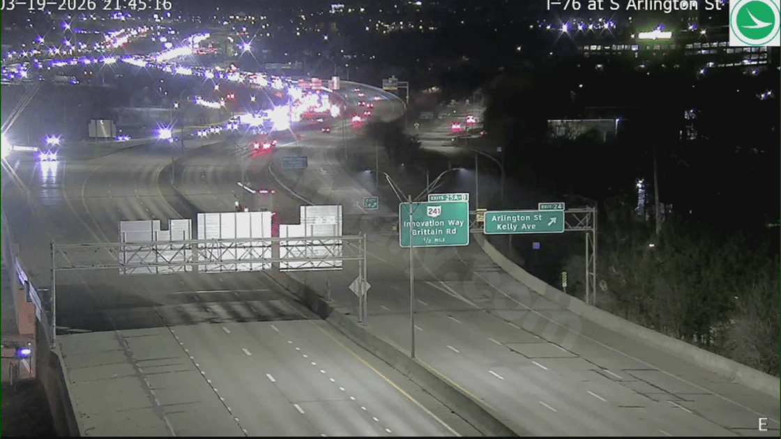 Tanker truck crash on I-76 in Akron