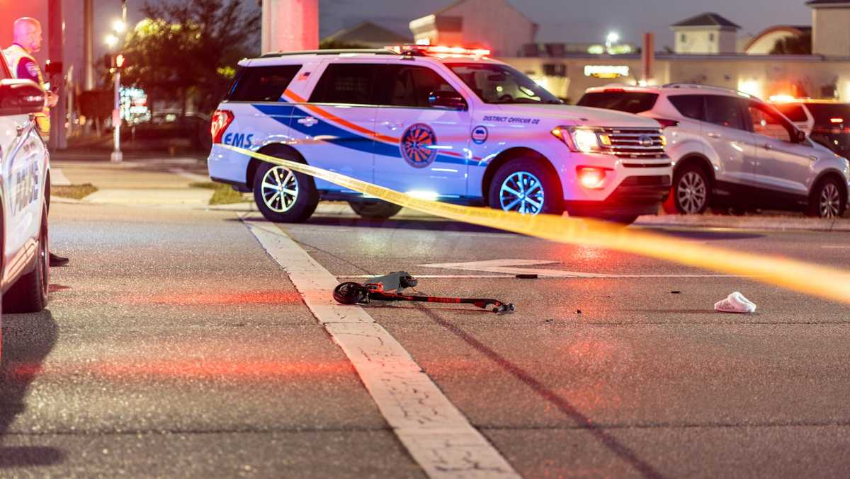 Police investigate crash involving a scooter at Santa Barbara Blvd and Veterans Pkwy in Cape Coral