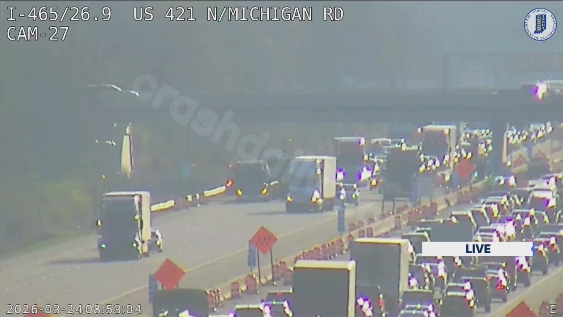 Crash closes part of I-465 on the north side