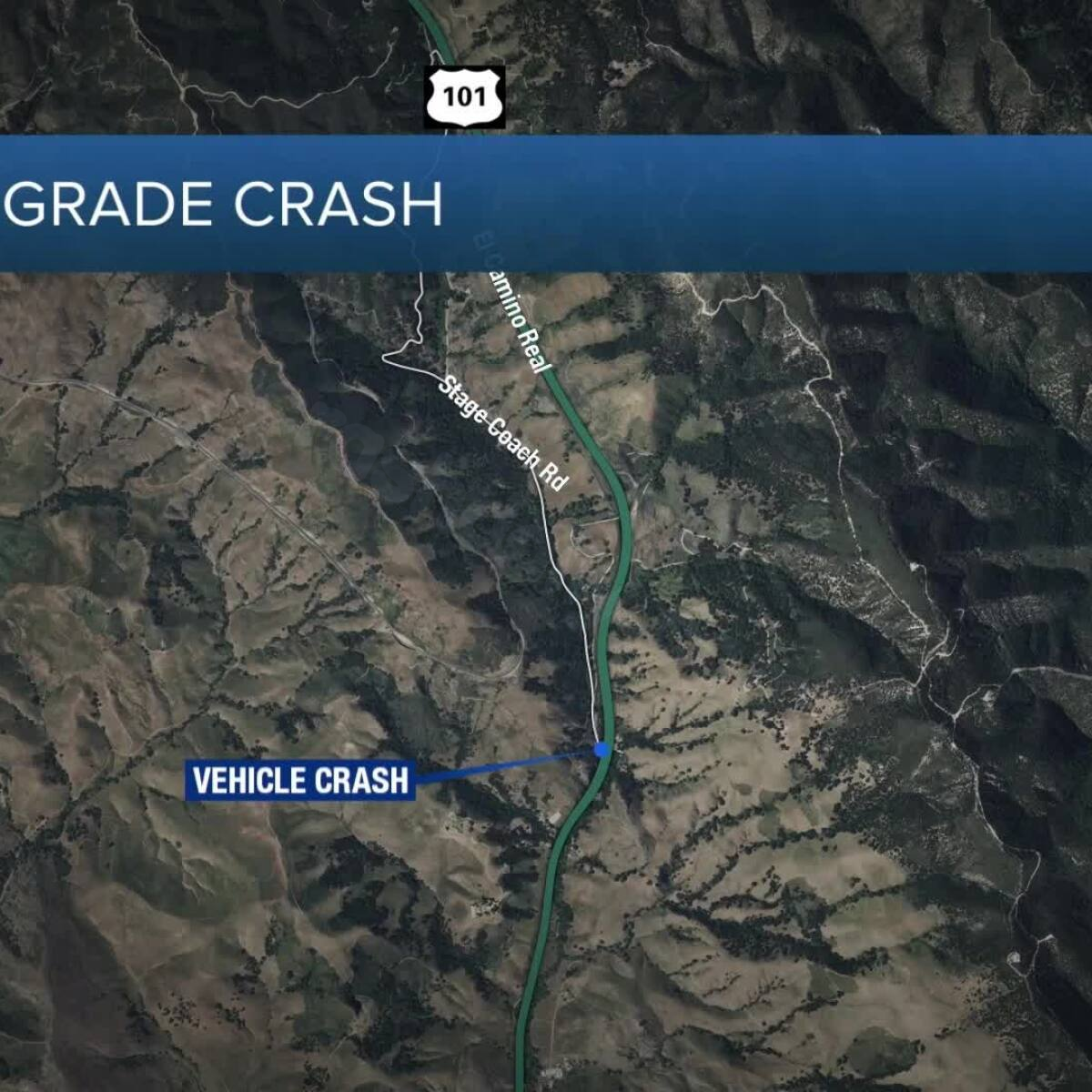 Crash on Highway 101 near Stagecoach Rd. Saturday evening