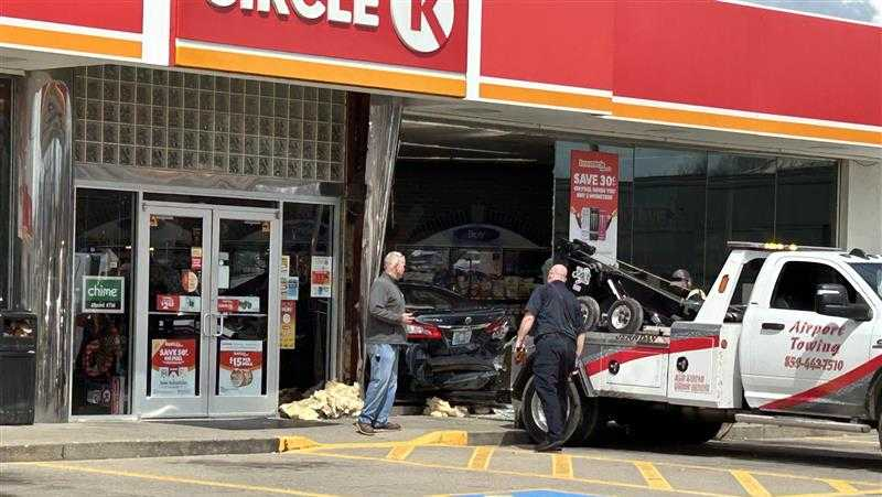 Car crashes into gas station in northern Kentucky, leaving behind heavy damage