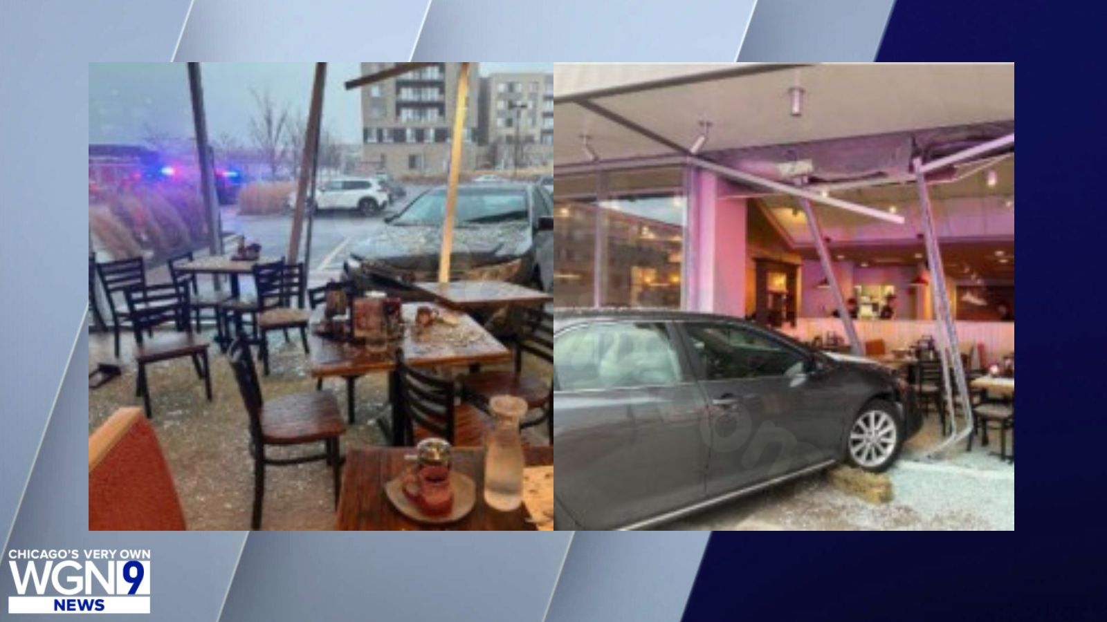 Car crashes into Oak Brook restaurant, injuring 2