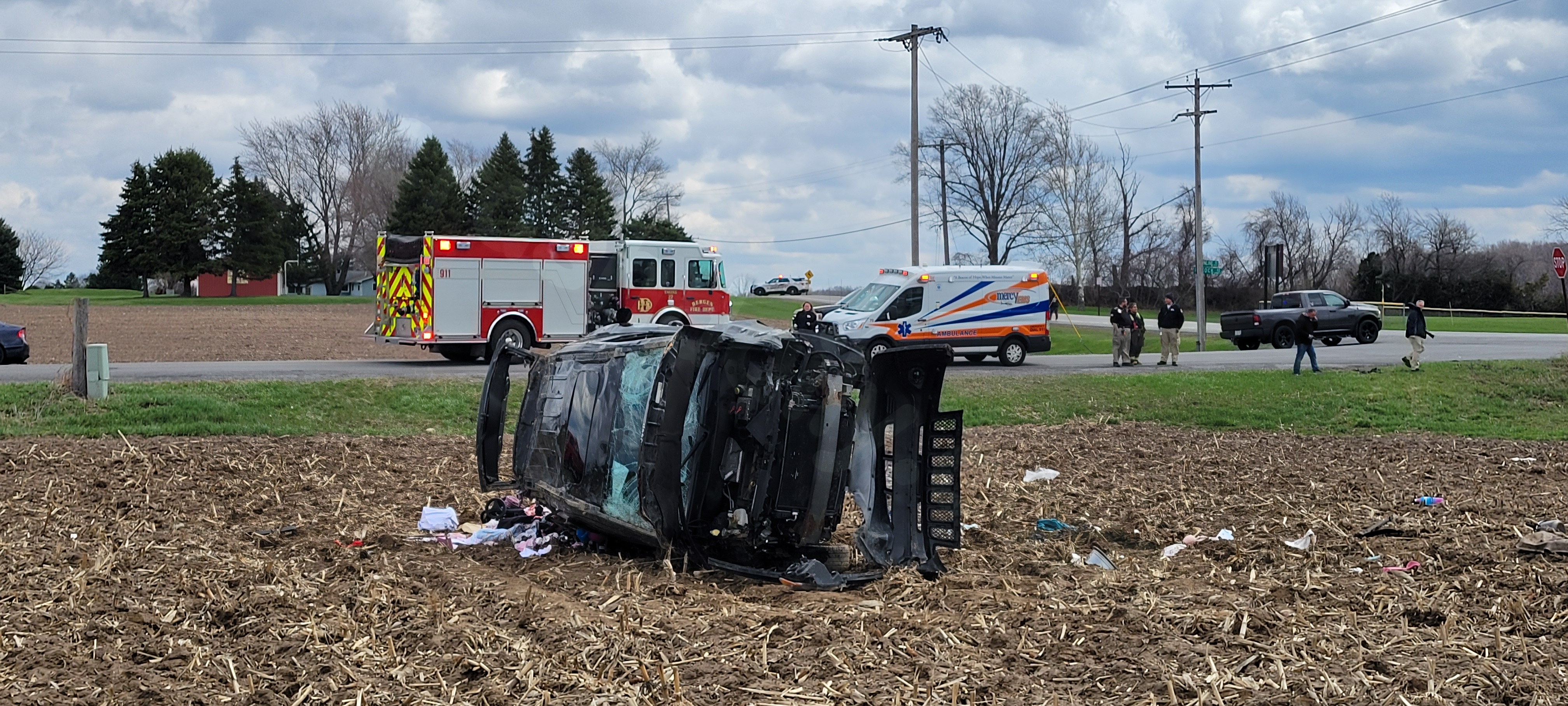 Woman airlifted after rollover accident in Bergen