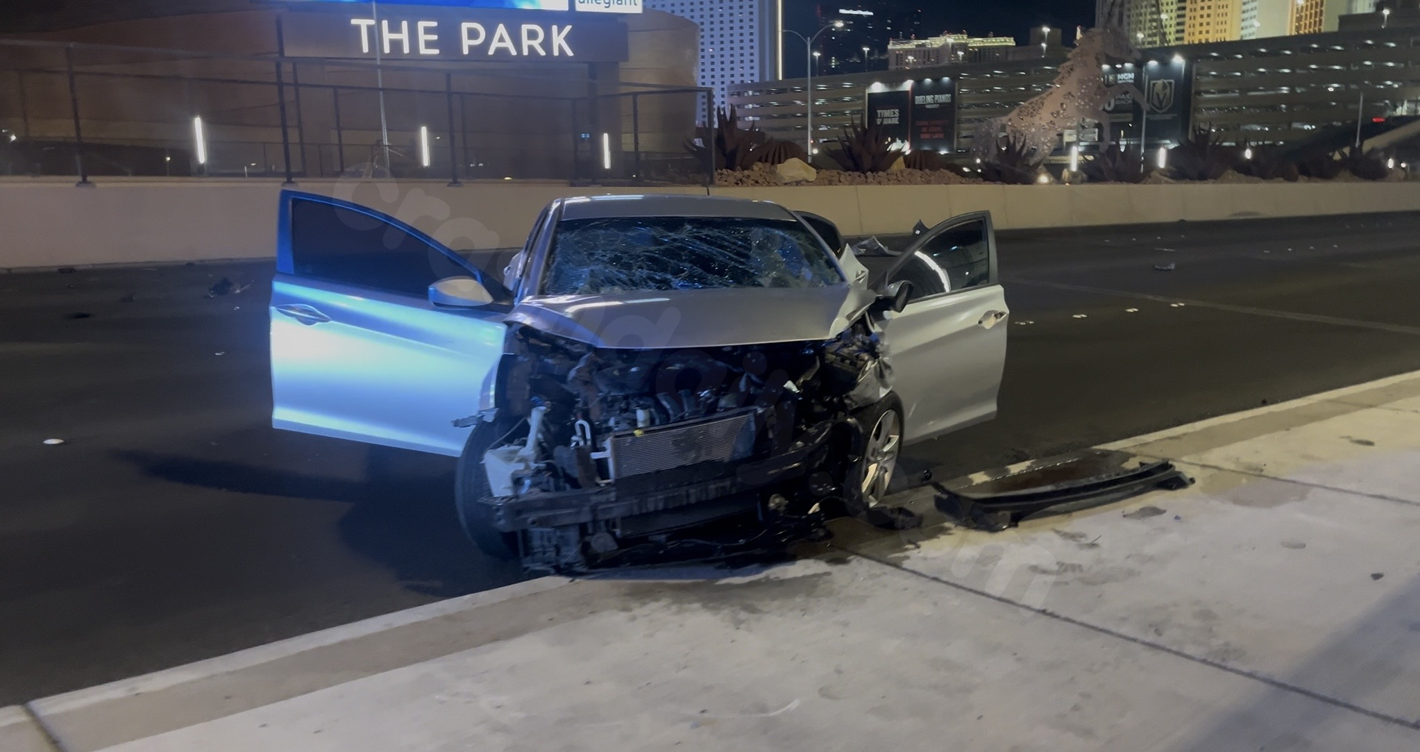 Crash near Las Vegas Strip partially closed off to traffic