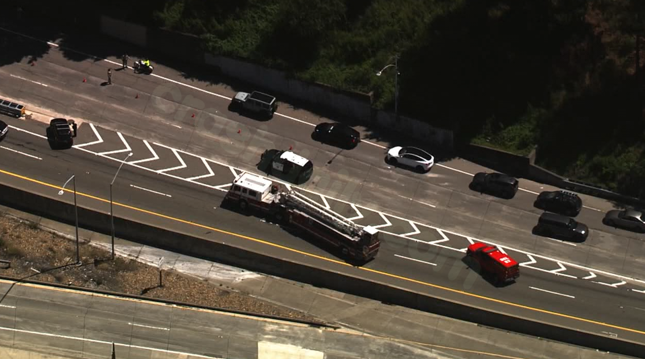 Crash, vehicle fire snarls traffic on eastbound Highway 24 in Orinda