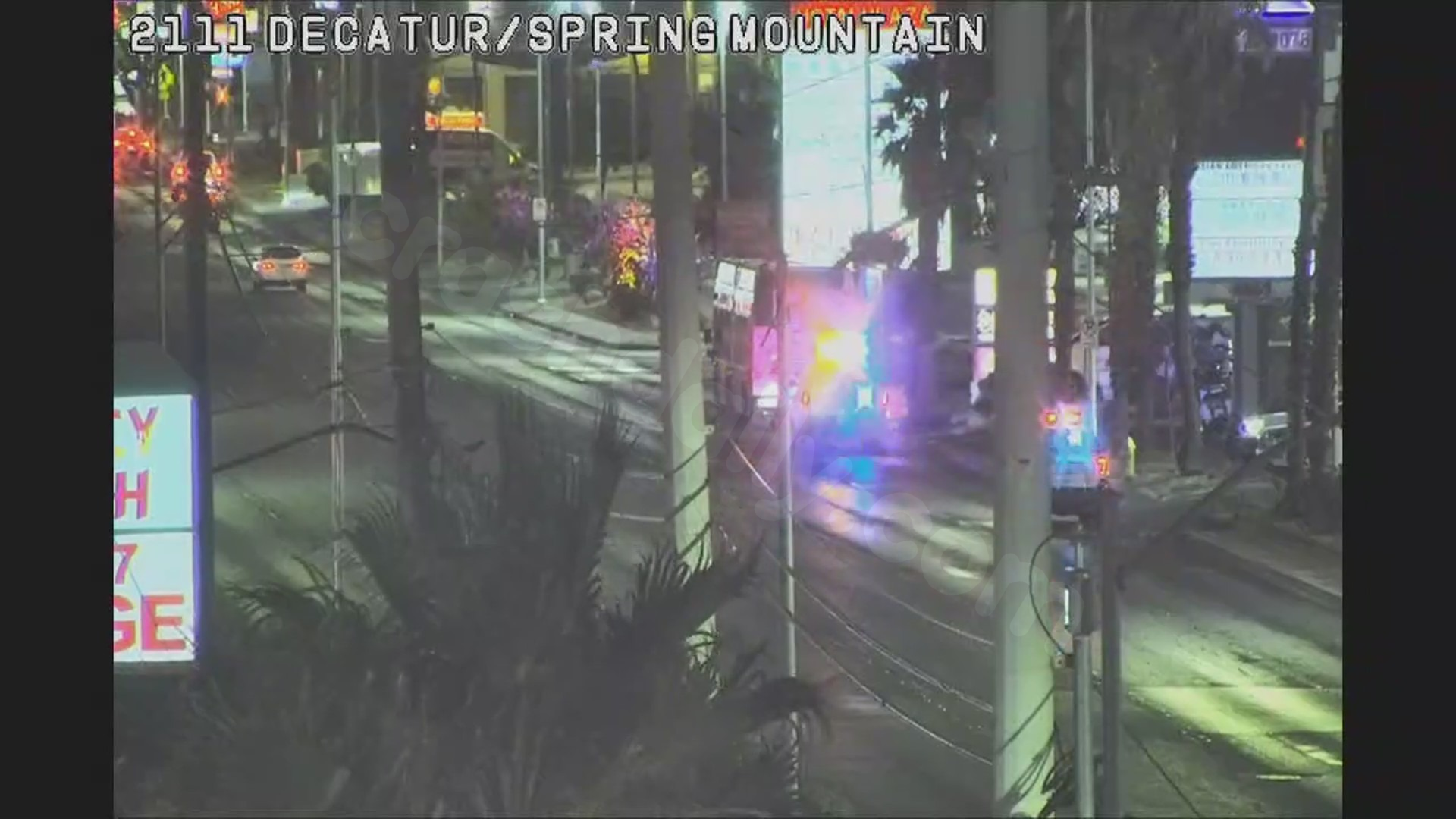 Vehicle crashes into Las Vegas bus near Spring Mountain, Decatur
