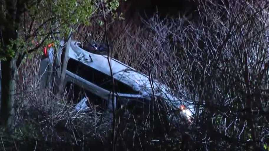 4 people injured after car crashes over hillside in Braddock Hills, Allegheny County