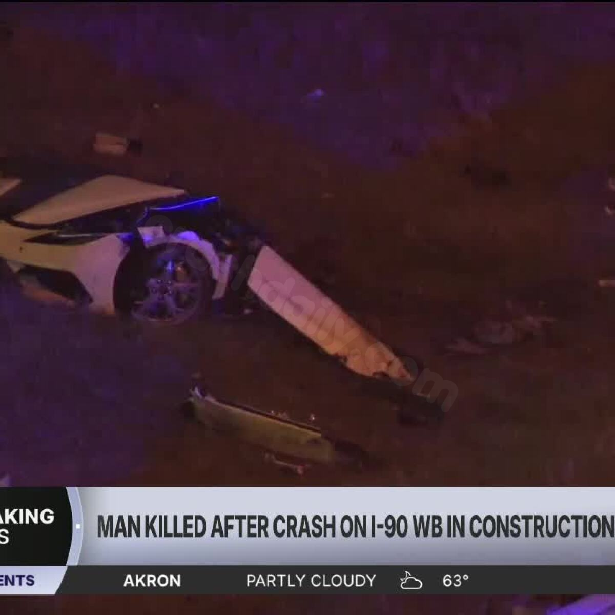 Man killed in violent crash along Interstate 90