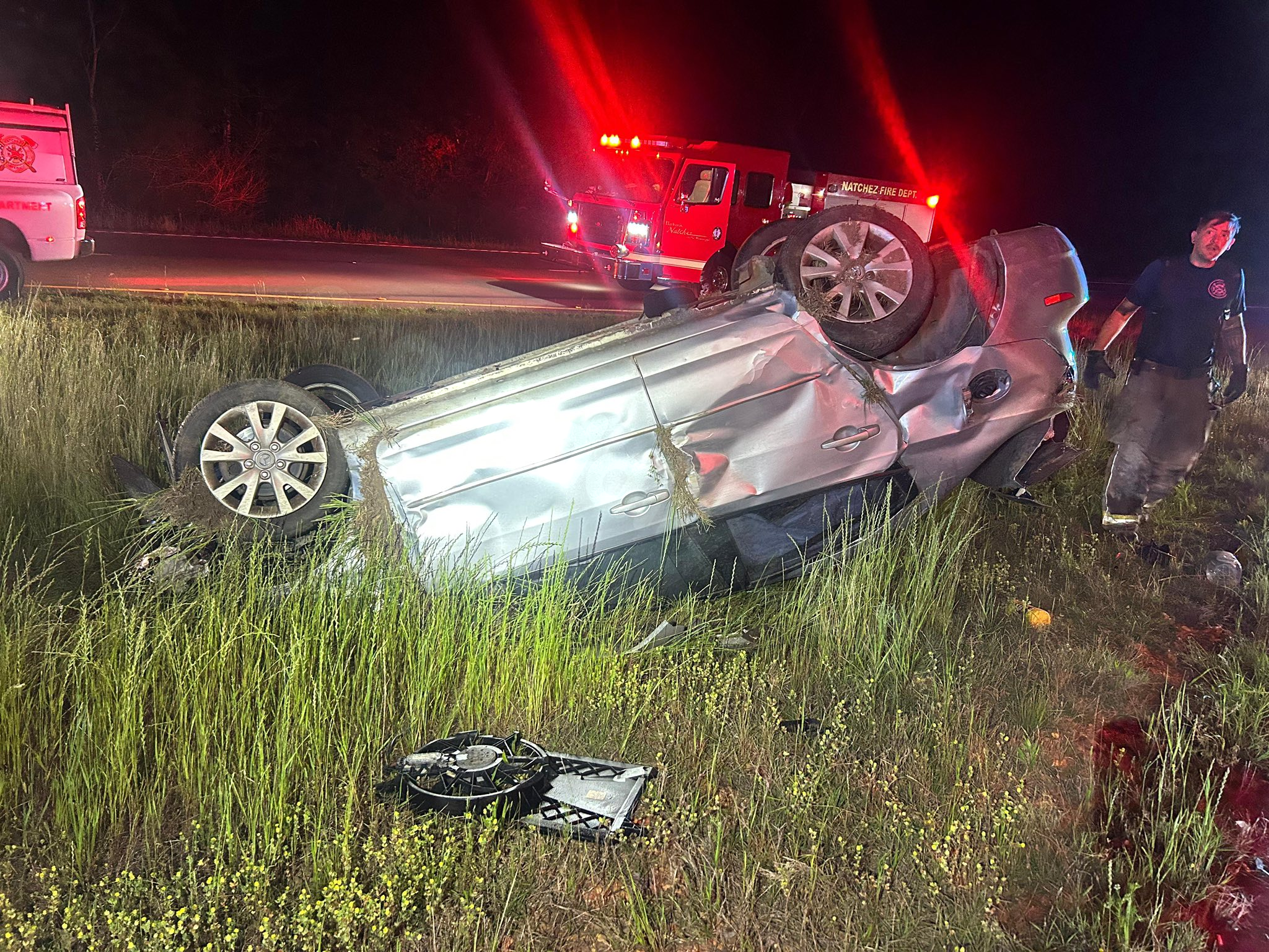 Overturned single-vehicle accident takes place on Highway 84 in Adams County