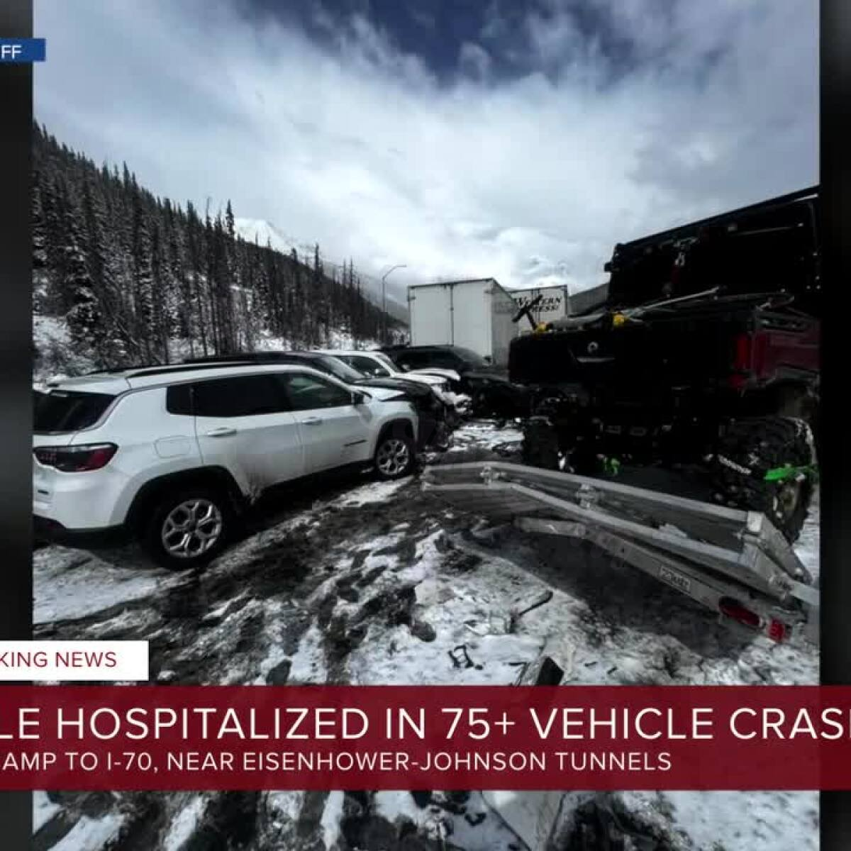 I-70 closed in both directions at Eisenhower Tunnel after crash involving an estimated 75+ vehicles