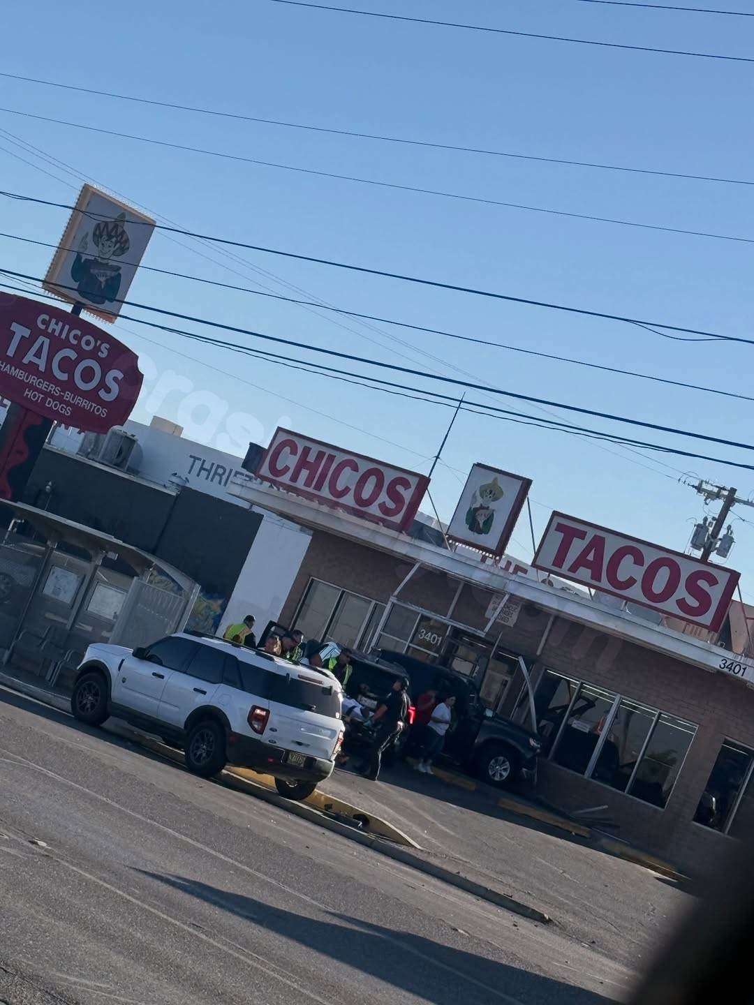 Vehicle accident rolls into Chico’s Tacos