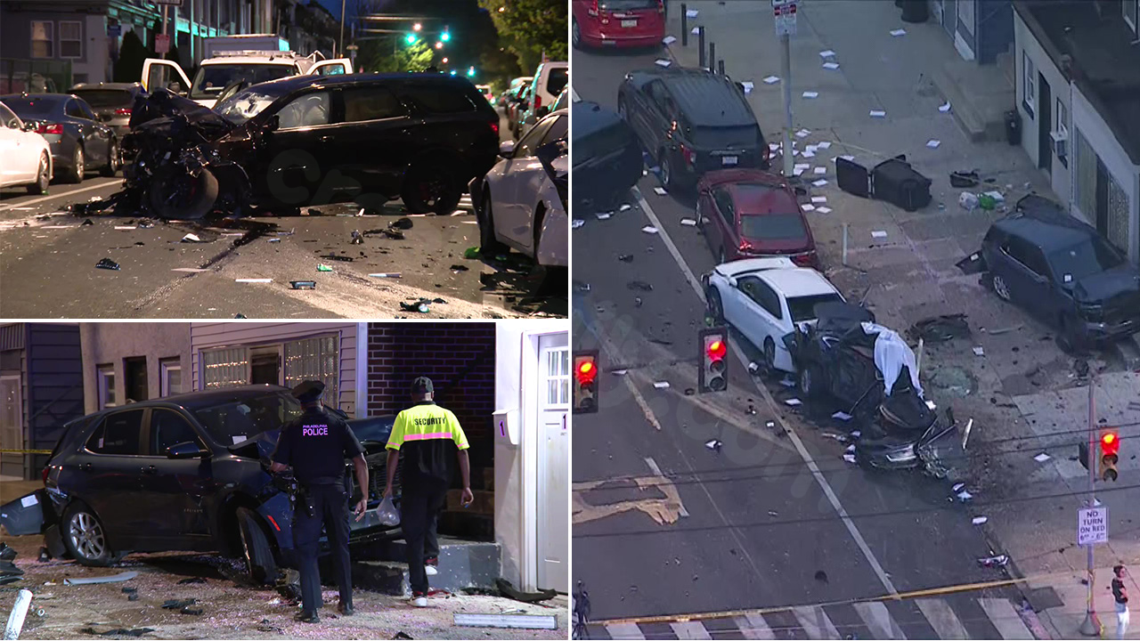 1 dead, 3 injured in violent Friday morning crash in Philadelphia
