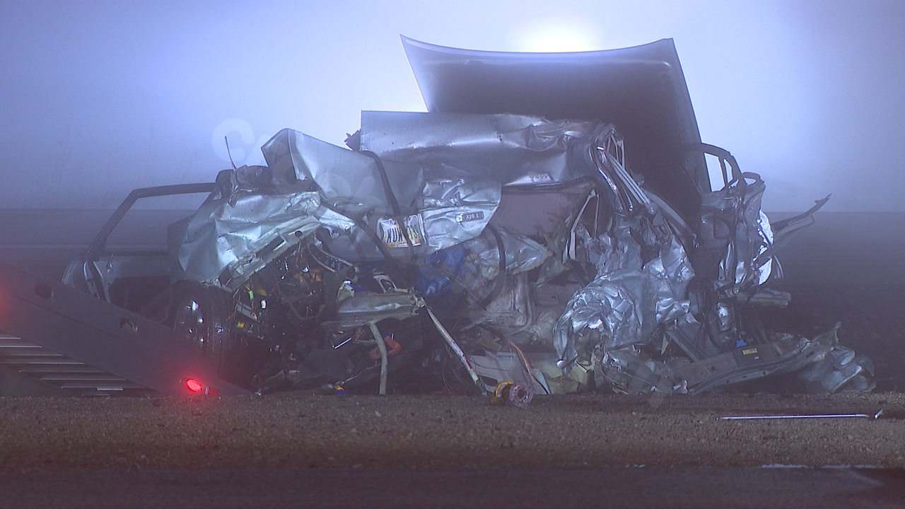 Car destroyed in crash with Amtrack train