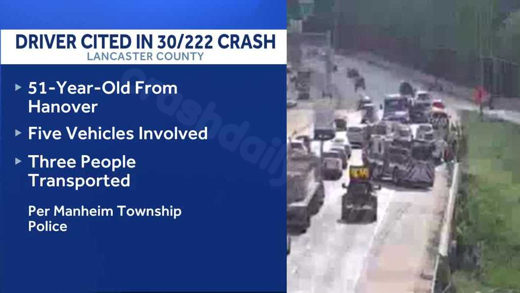 5-vehicle crash on Route 30 injures 3 | Man cited for careless driving