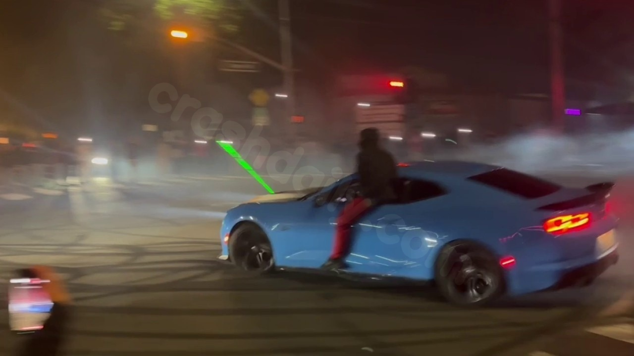 Wild video shows driver in stolen car crash into semi during Hayward street takeover