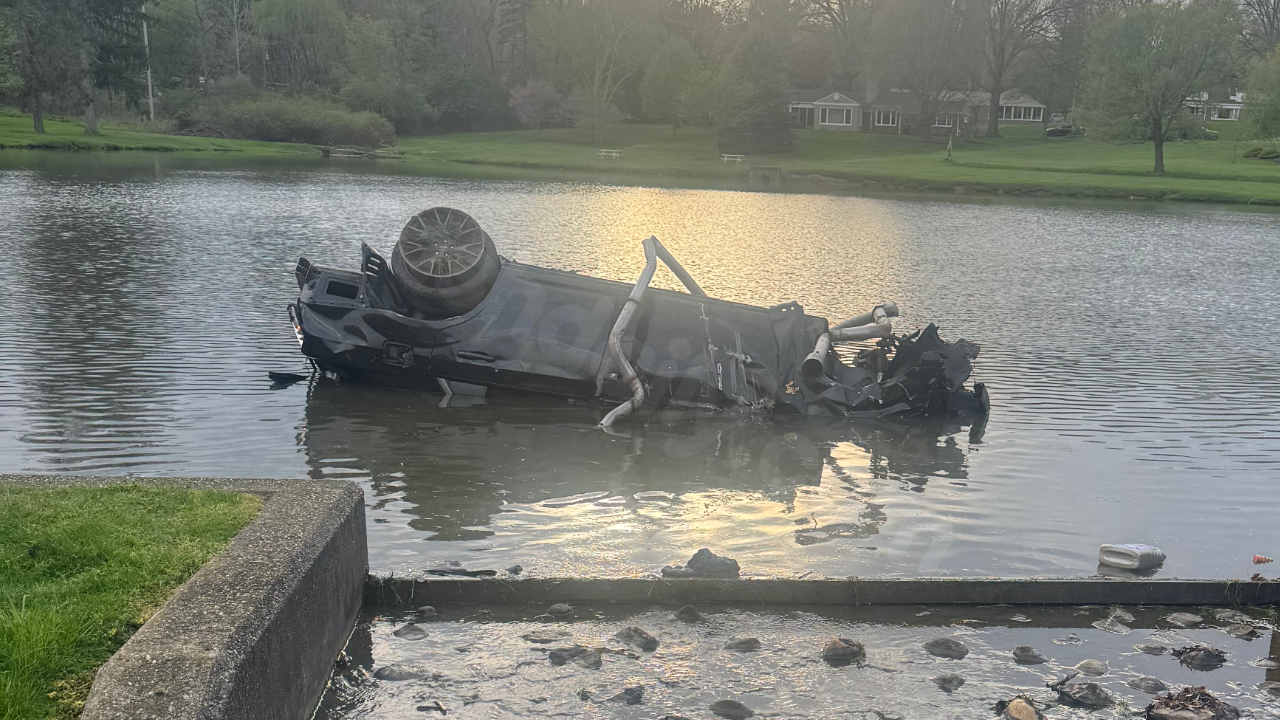 3 hospitalized after rollover crash into Canton pond