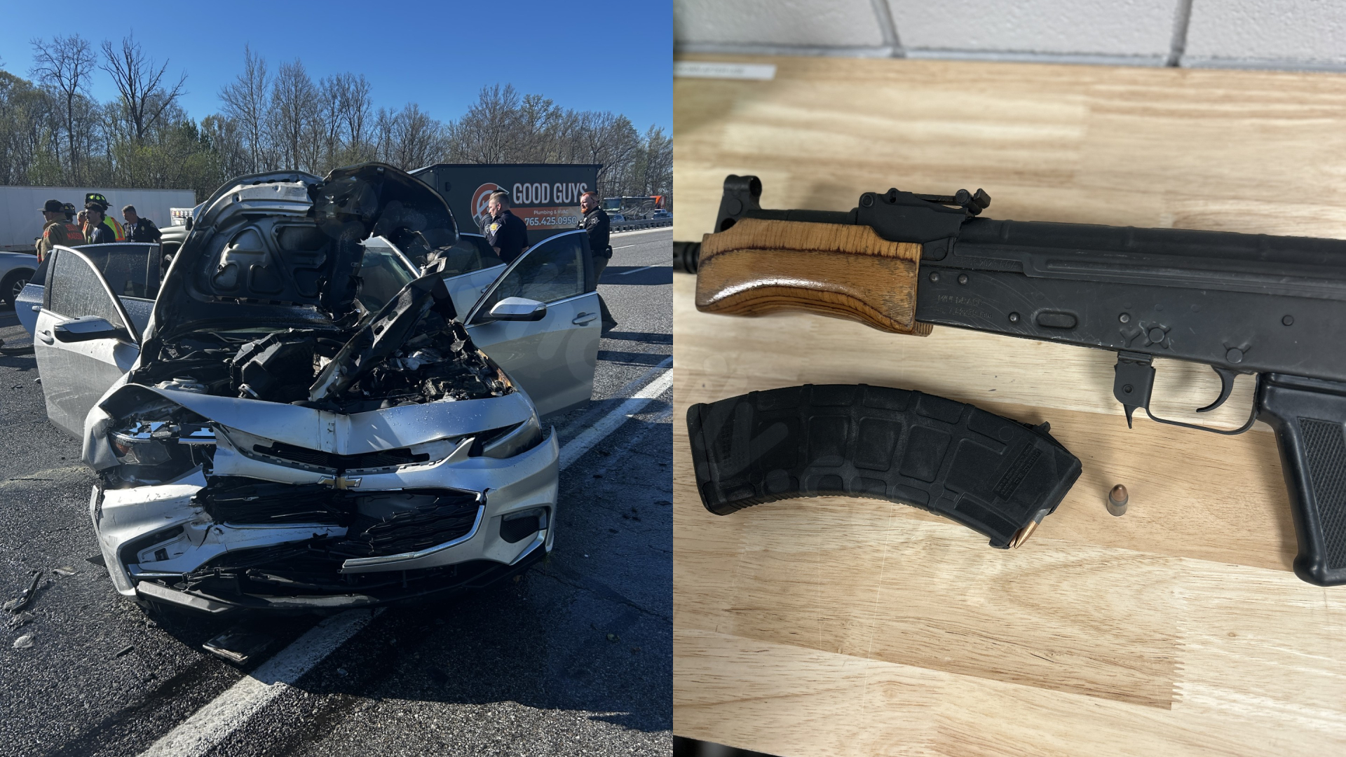 Gun being pointed at cars reportedly led to multi-county police chase, car crash on I-69
