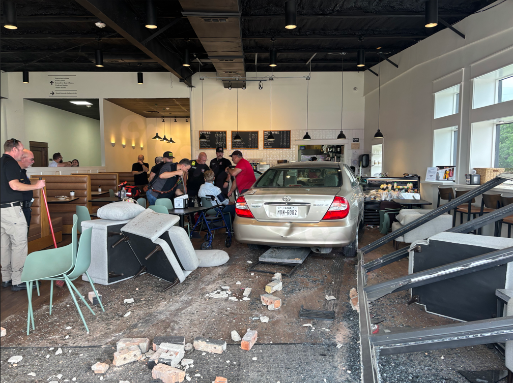 Car crashes through Lumberton coffee shop, smashing front counter