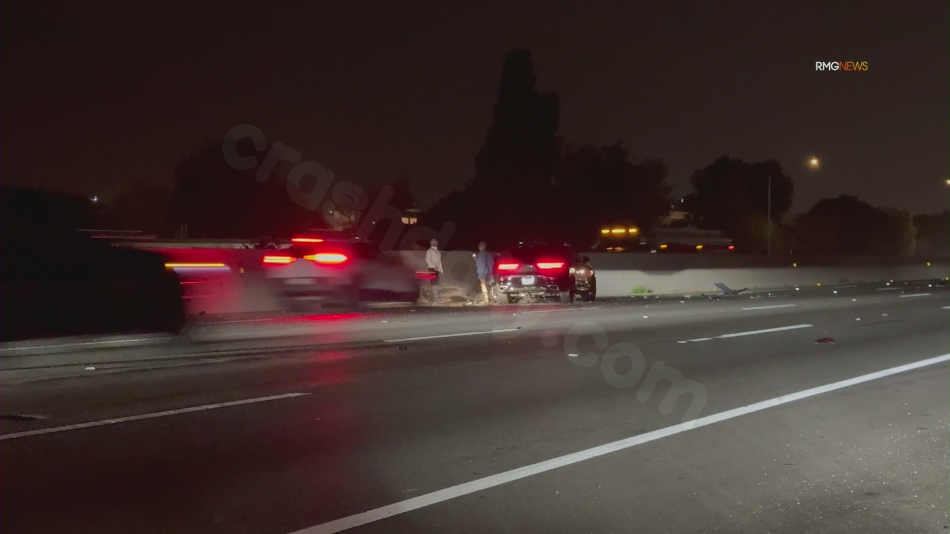 VIDEO: Person standing on L.A. freeway killed in wild overnight crash