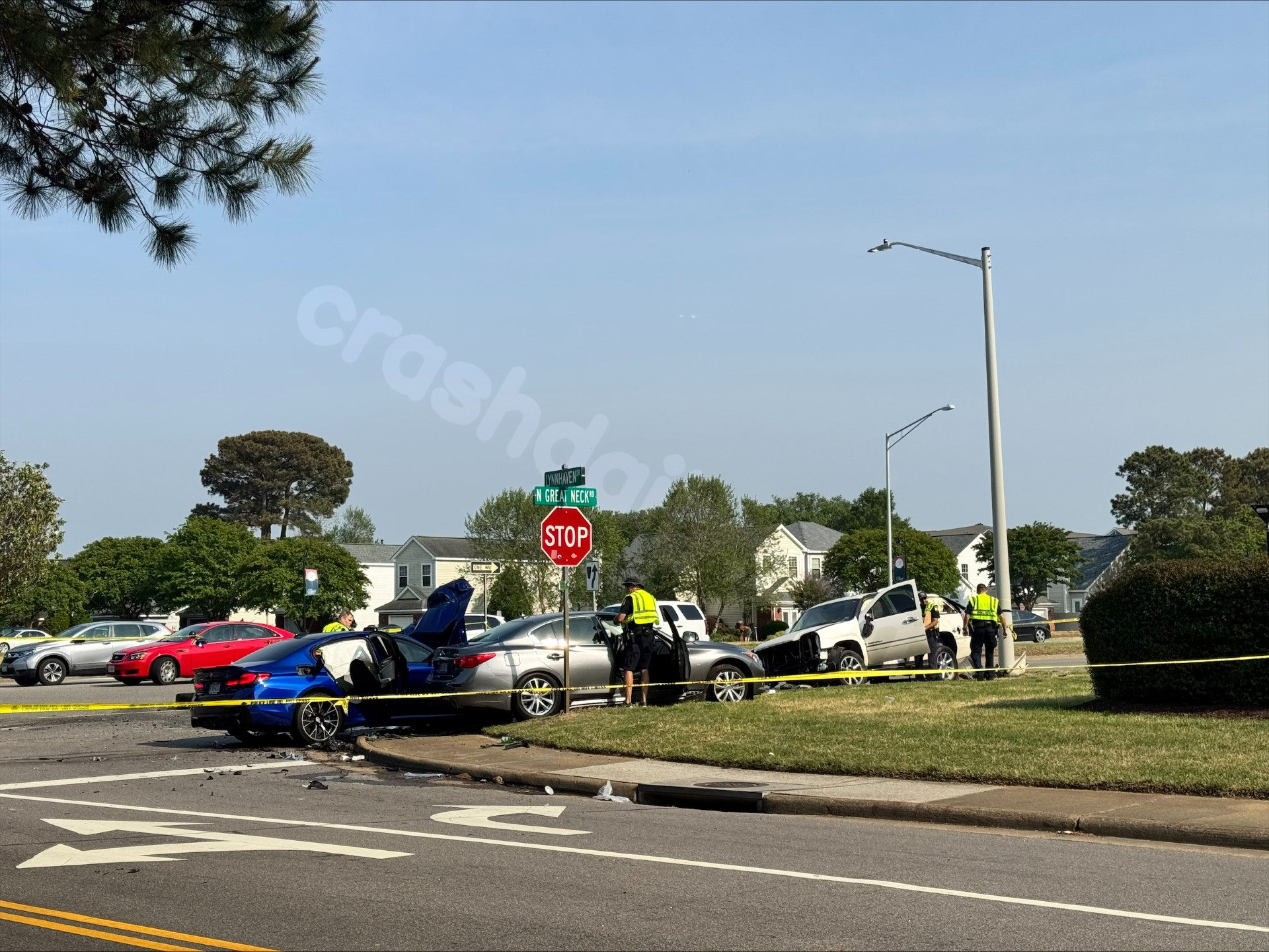 Two hospitalized following three-vehicle crash in Virginia Beach