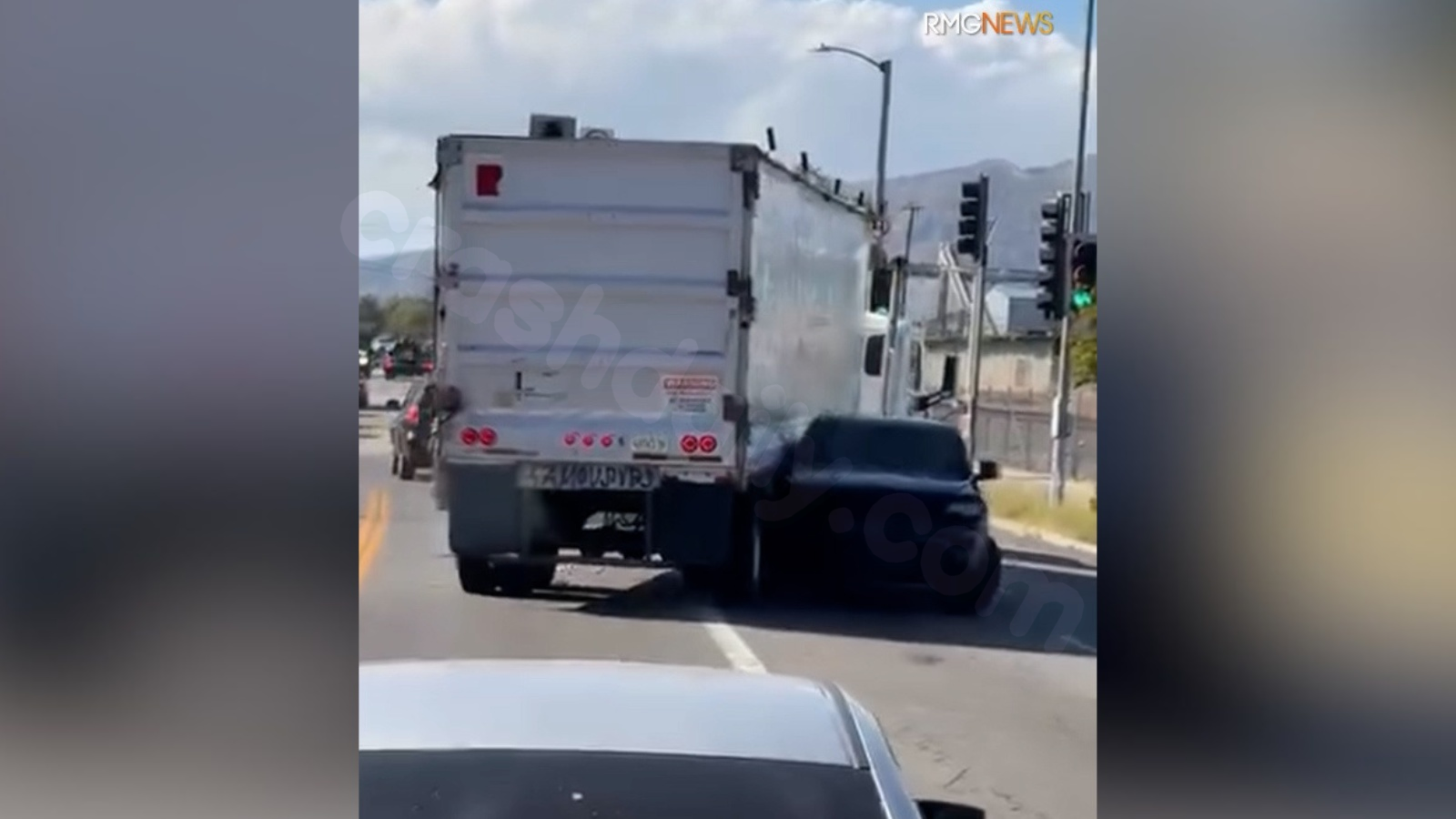 Video shows semi crush SUV in L.A. road rage incident