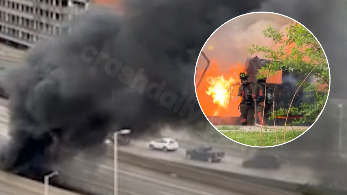 1 dead after crash involving semi-truck on I-71 in downtown Cincinnati; fire now extinguished