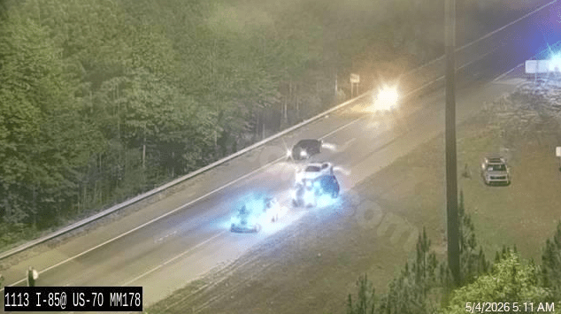 Early-morning crash shuts down I-85 ramp near I-885 in Durham