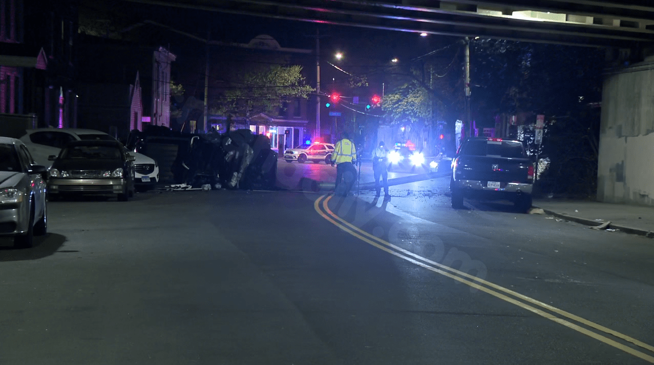 Portion of I-91 South closed after car goes off highway in New Haven