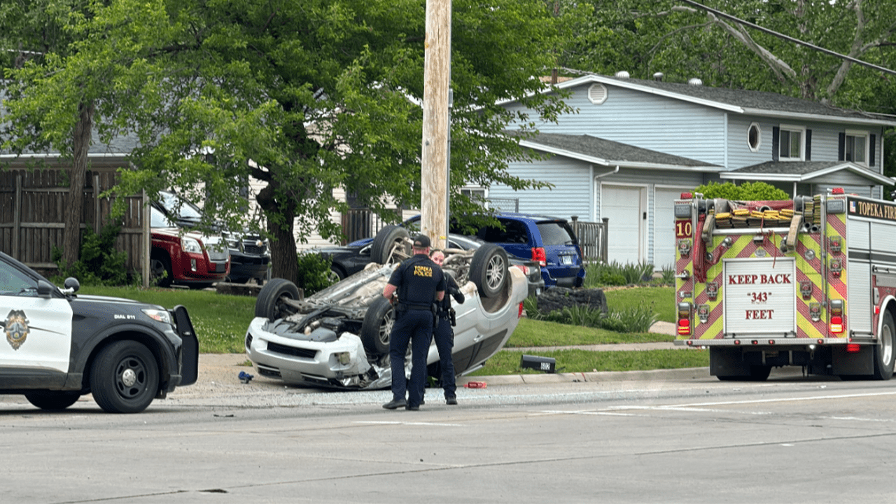 Rollover crash reported Tuesday in southeast Topeka