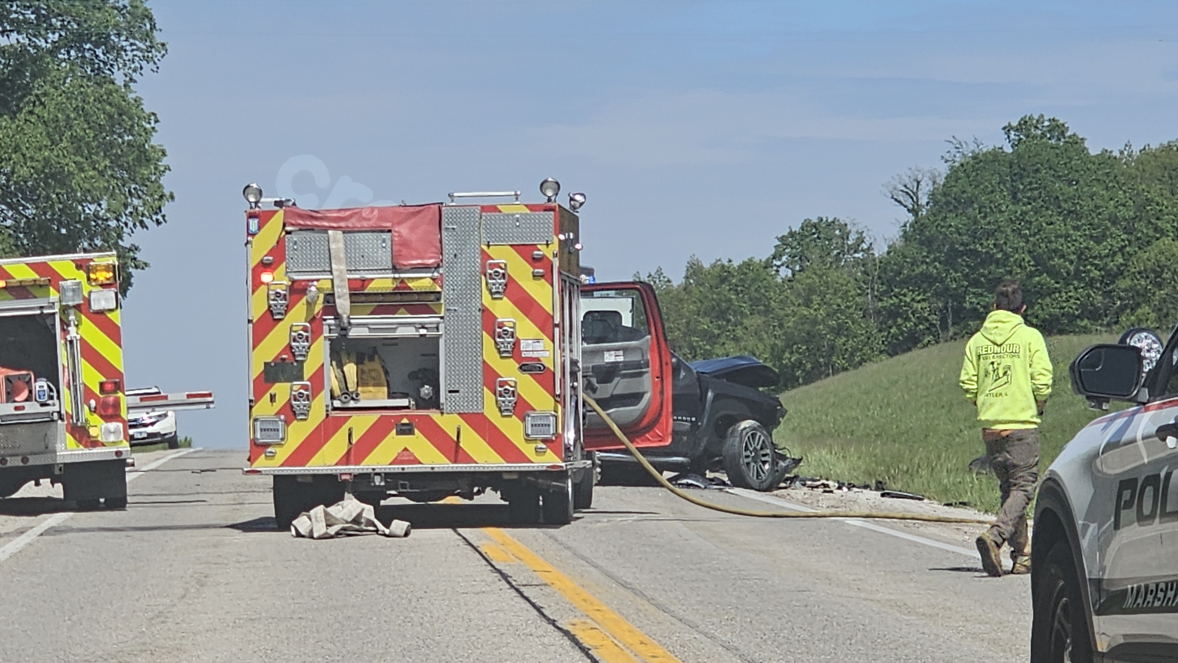 First responders on scene at Clark County, Ill. wreck