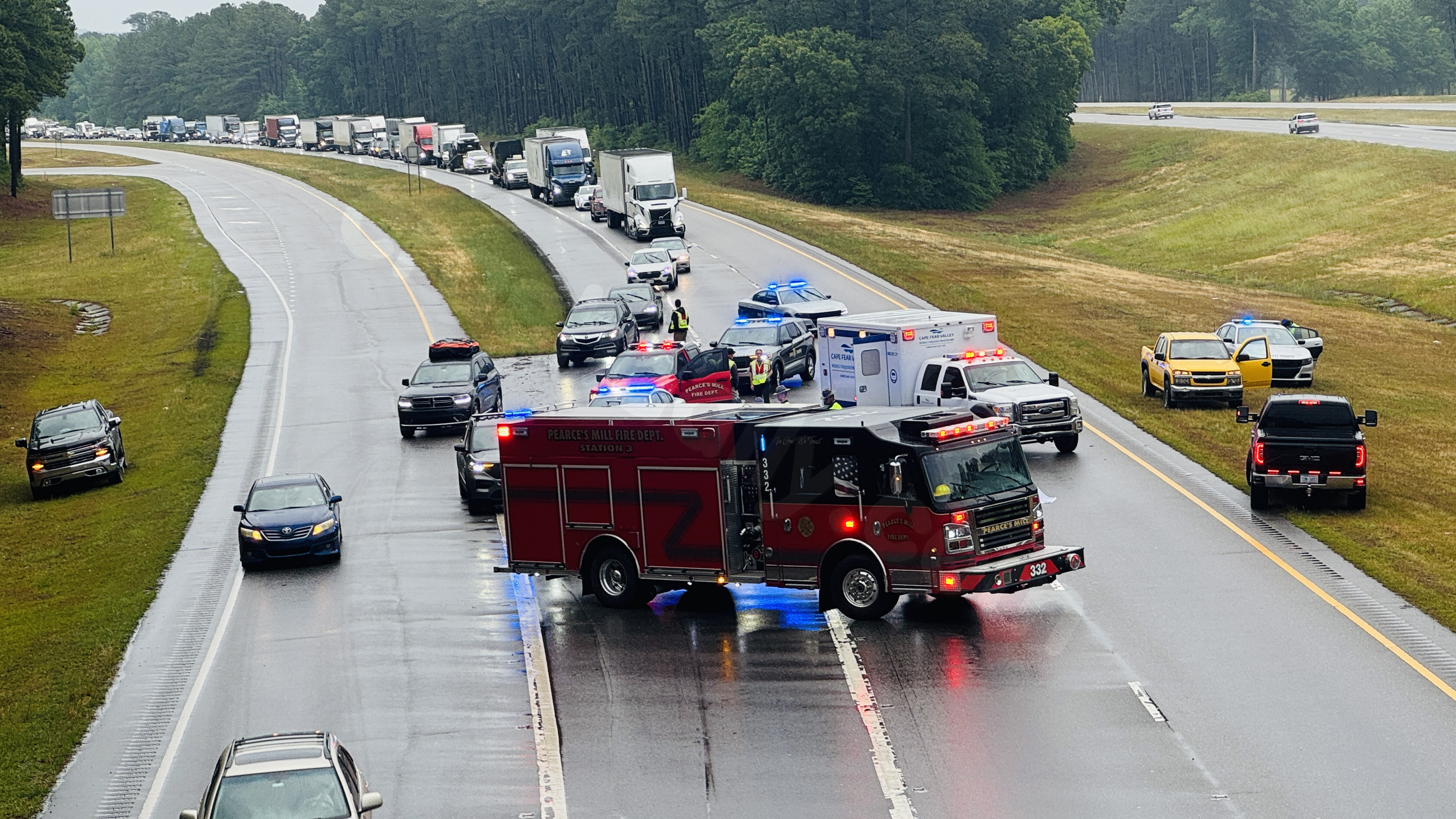 Man fatally struck after stepping out of car on I-95 in Cumberland County: NCSHP