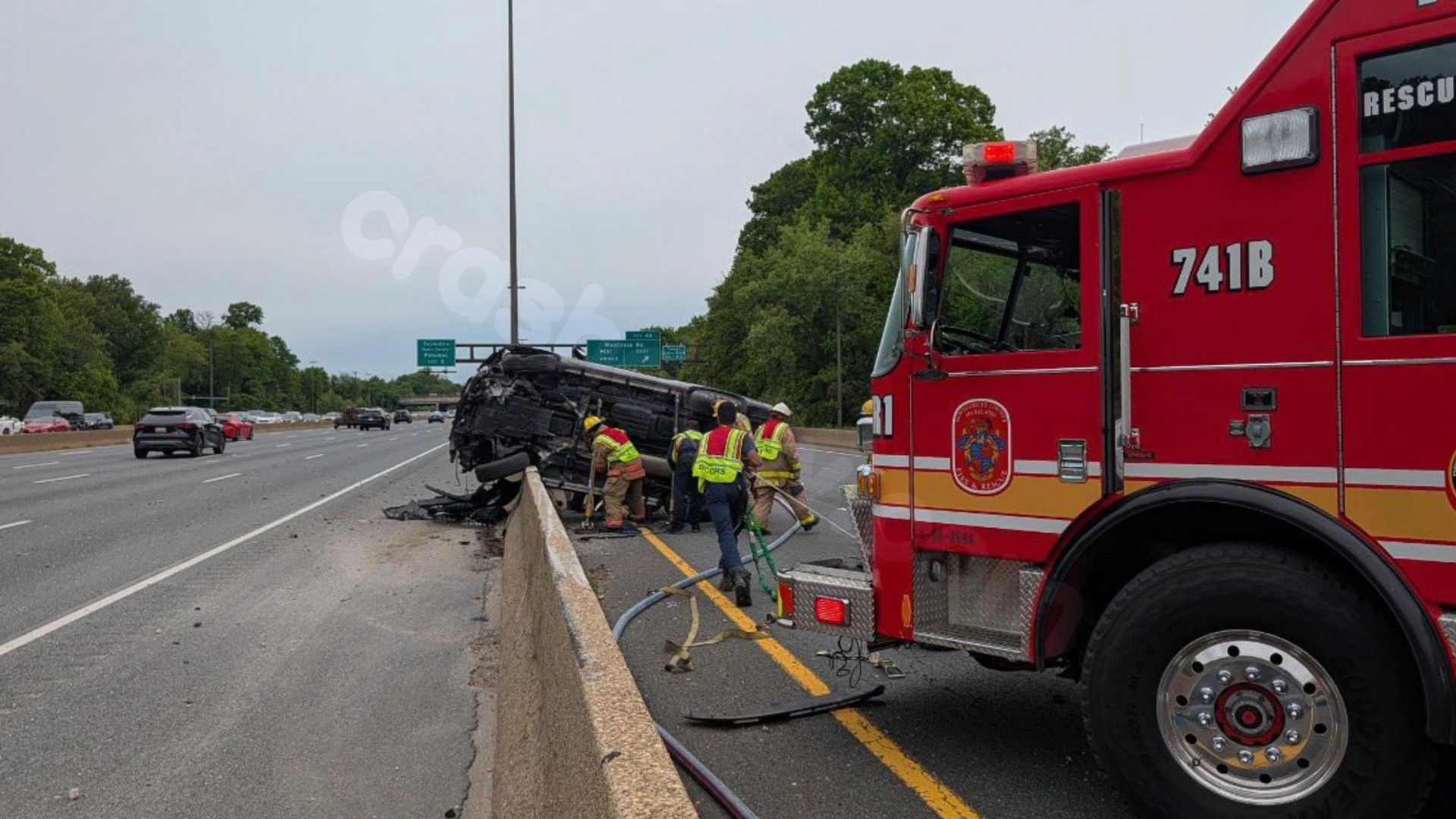 Driver dies after car overturns on I-270 in Montgomery County