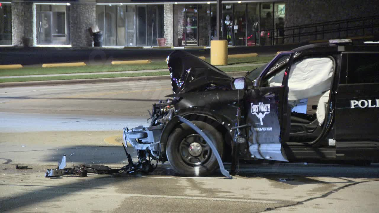 Fort Worth police vehicle involved in crash, one person in critical condition