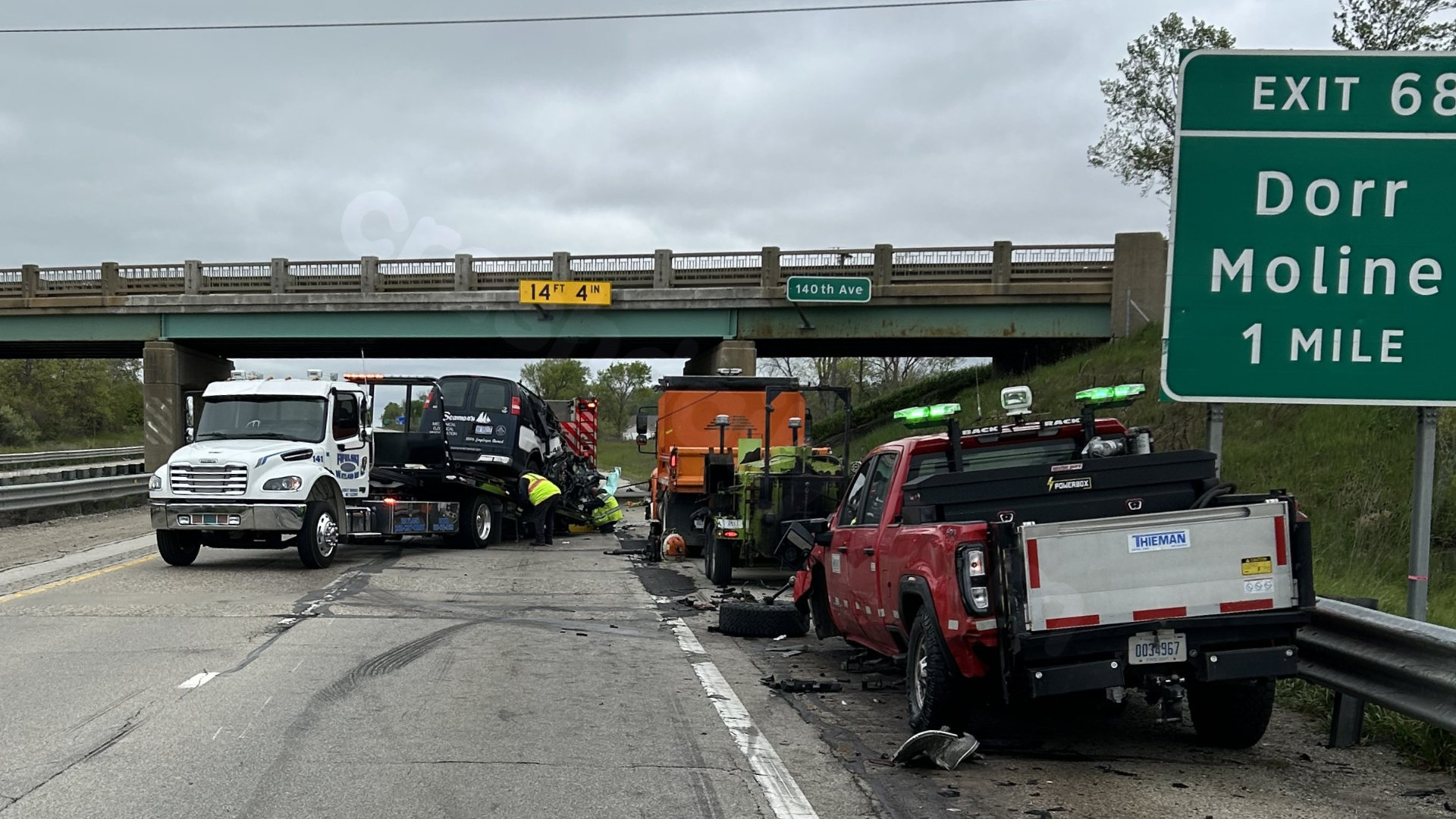 Crash involving MDOT trucks snarls traffic on US-131 near Wayland
